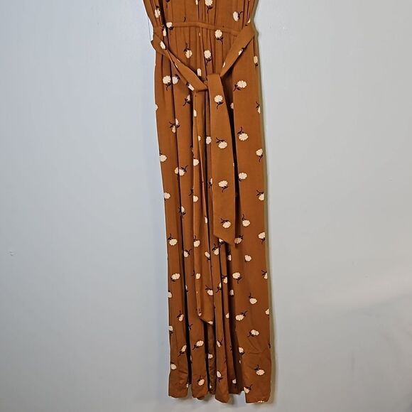 Matilda Jane, caramel colored romper with cream flowers. Size S. NWT. - Picture 2 of 6